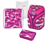 Школьный ранец Herlitz Motion Plus Cubes Pink с наполнением, 50020362