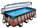 Бассейн каркасный EXIT pool Дерево 400x200х100 см фильтр песочный + тепловой насос
