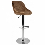 Барний стілець зі спинкою Bonro B-074 велюр коричневе