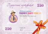 Подарочный сертификат Модный малыш на 250 грн